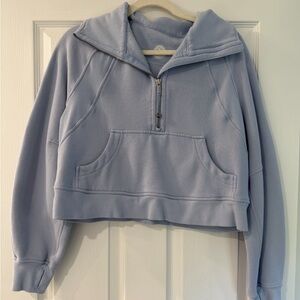 Lululemon Scuba Cropped Half Zip Hoodie Blue XS